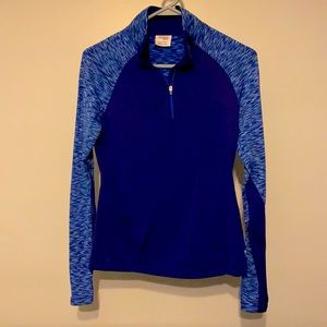 blue and purple quarter zip